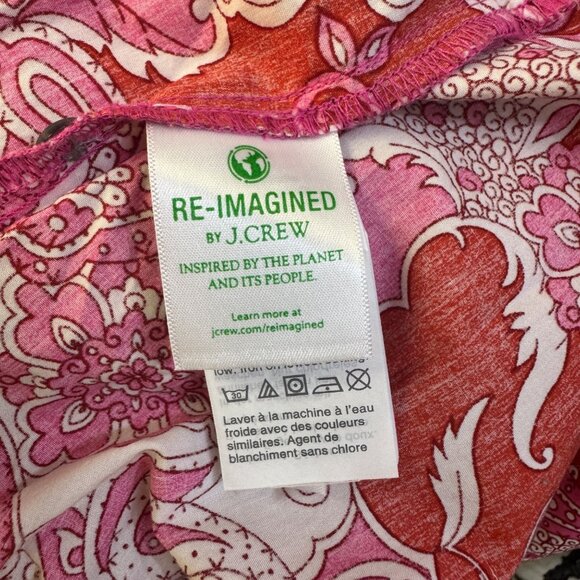 J.Crew Womens Small Paisley Print Button-Down Tunic Shirt Pink/Red Cotton Blend - Picture 6 of 9